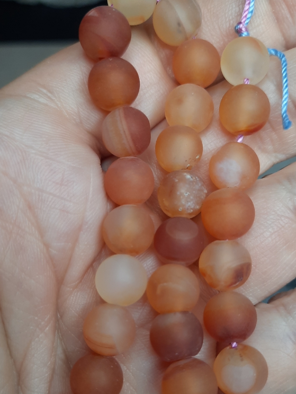 8mm Matte Carnelian Round Bead Strand - 8" #14 - Picture 2 of 4